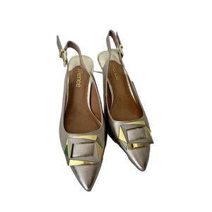 J Renee Dress Sling Back Metallic Shoes 7.5W New In Box